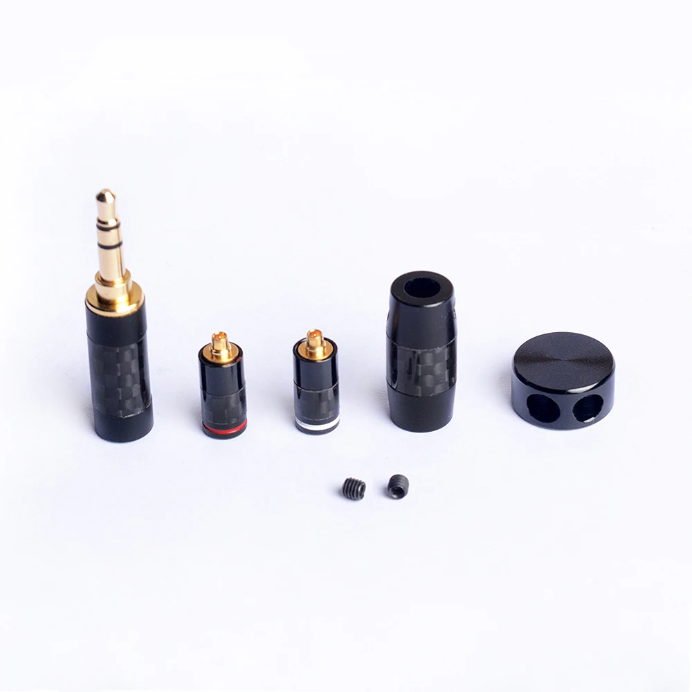 

OKCSC MMCX Interface 3.5mm Plug DIY HiFi Earphone Cable Accessory Set Carbon Fiber Splitter Slider for SHURE/UE900/W60/FIIO/W80