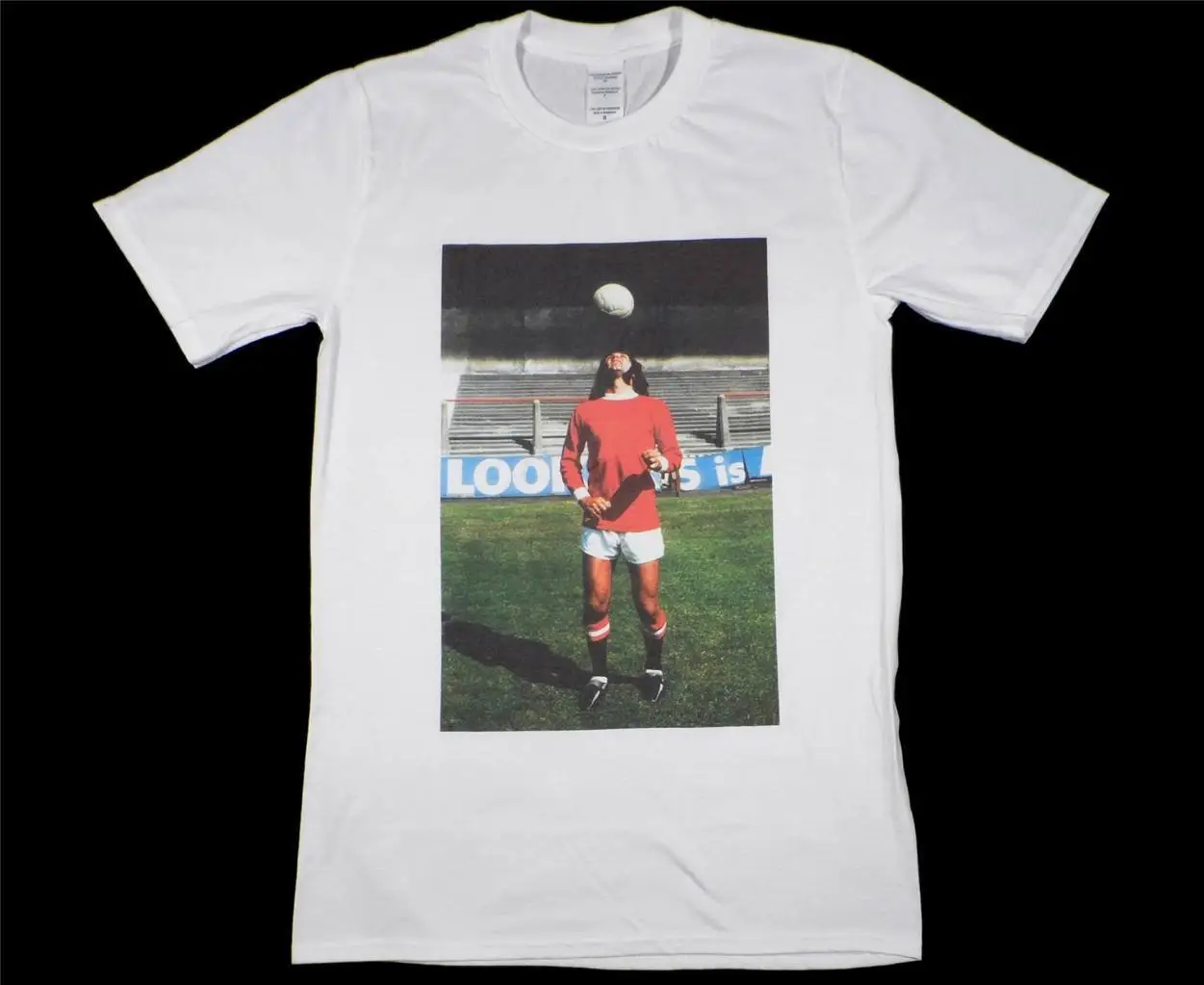 Мужская футболка с надписью Джордж Бест белая One Cantona Maradona Pele football Повседневная