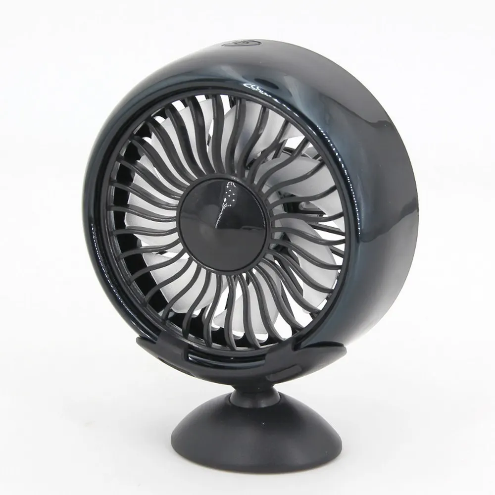 5W Power Car Multi-functional Fan F1O2 3 Speed Adjustment USB Car Fan Air Conditioner Colorful Light Dashboard Cooling Fan - Цвет: black