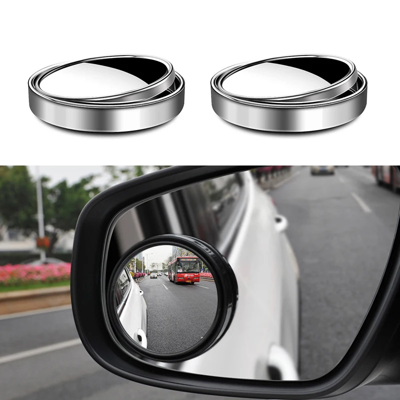 2x Wide Angle Round HD Glass Rear View Mirrors For Mercedes Benz W202