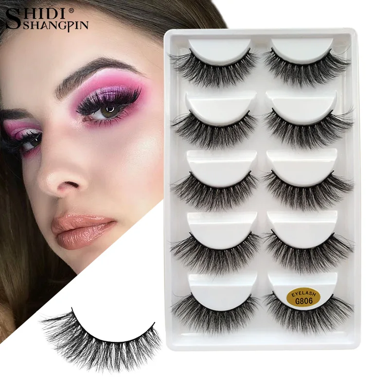 

SHIDISHANGPIN False Eyelashes 3D Mink Lashes Natural Handmade Eyelash Extension Fake Eye Lashes For Beauty Makeup Mink Eyelashes