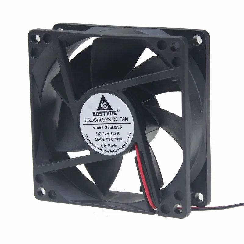 

Gdstime 2pin 3 inches 80mm x 25mm 12V DC Burshless PC Cooler Cooling Fan 80x80x25mm