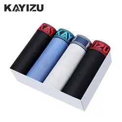 Kayazu 4 шт. \ Комплект трусиков для мужчин s нижнее бельё хлопковые боксеры шорты для женщин сплошной мужской трусы мягкие Cueca мужские боксеры