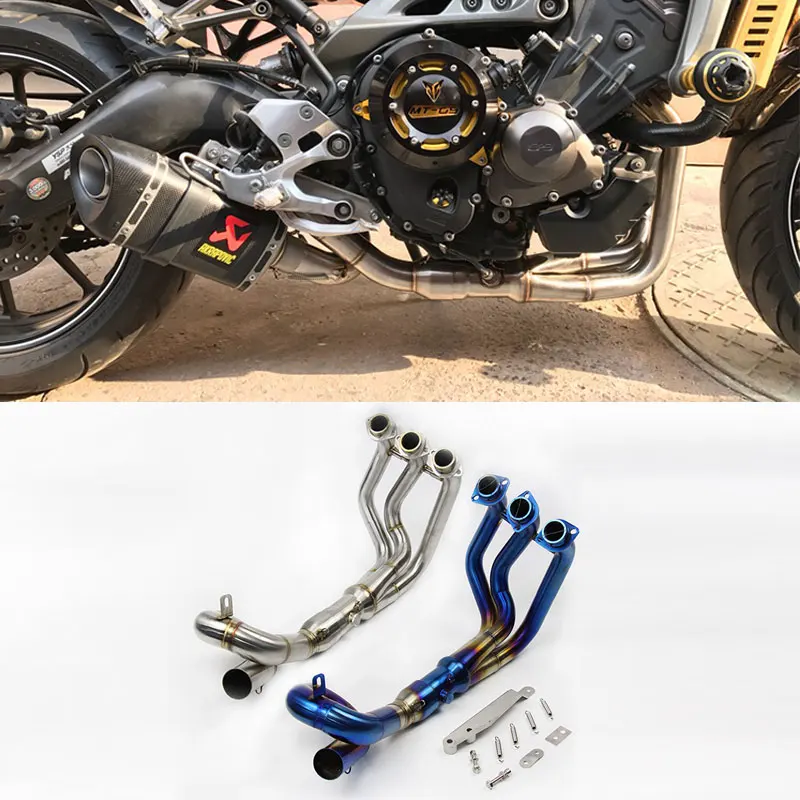 

Motorcycle Full Exhaust System Header Loop Front Pipe Muffler For YAMAHA MT09 FZ09 MT-09 FZ-09 2014-2018 XSR900 NOT for Tracer