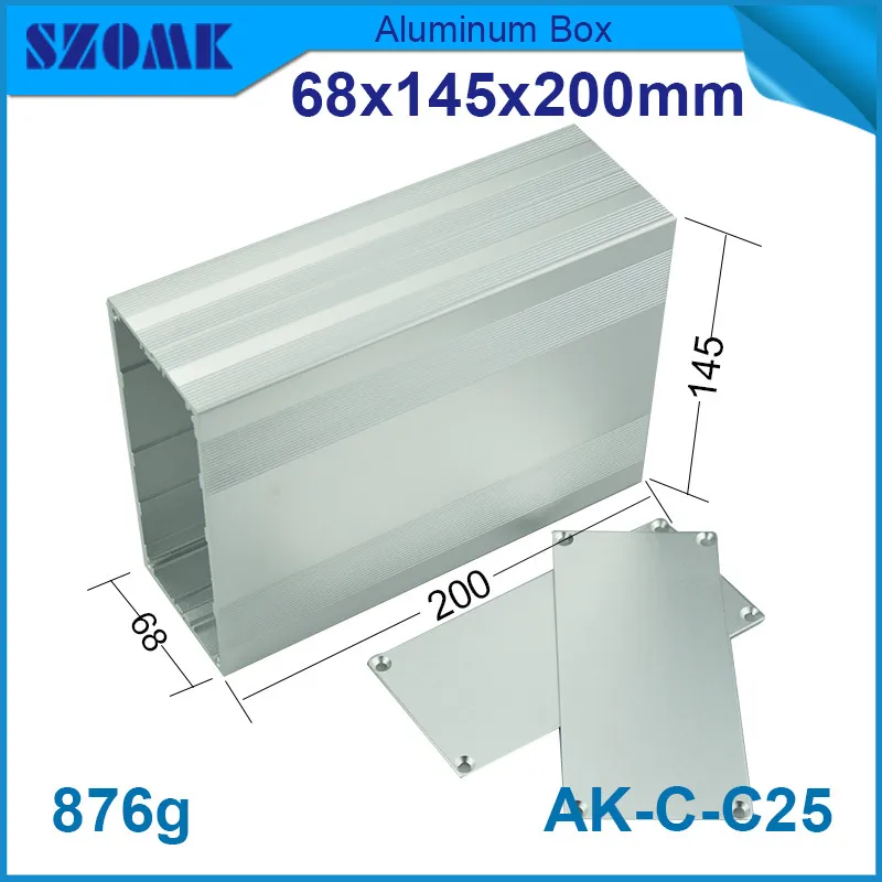 

1 piece big and top quality aluminum extrusion cabinet with heatsink for electronics pcb case 68*145*200mm