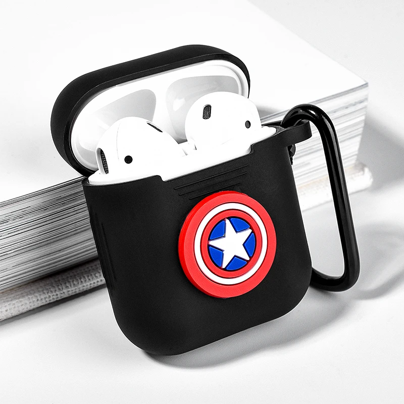 Marvel Бэтмен ТПУ беспроводной Bluetooth наушники Мягкий силиконовый чехол DIY защитный чехол для Apple Airpods зарядный чехол водостойкий