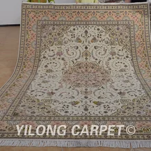 Yilong 8'x10' под старину Хереке шерстяной ковер из шелка изысканный розовый Ручная работа; вязаное; шерстяное турецкий ковер(1330