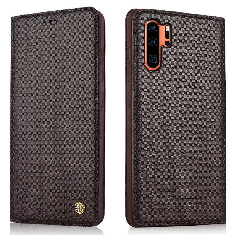 

High-end Genuine Leather Magnetic Flip Cover Mobile Phone Book Case For Huawei P20 Pro/P20/P20 Lite/P10 Plus Phone Case Funda