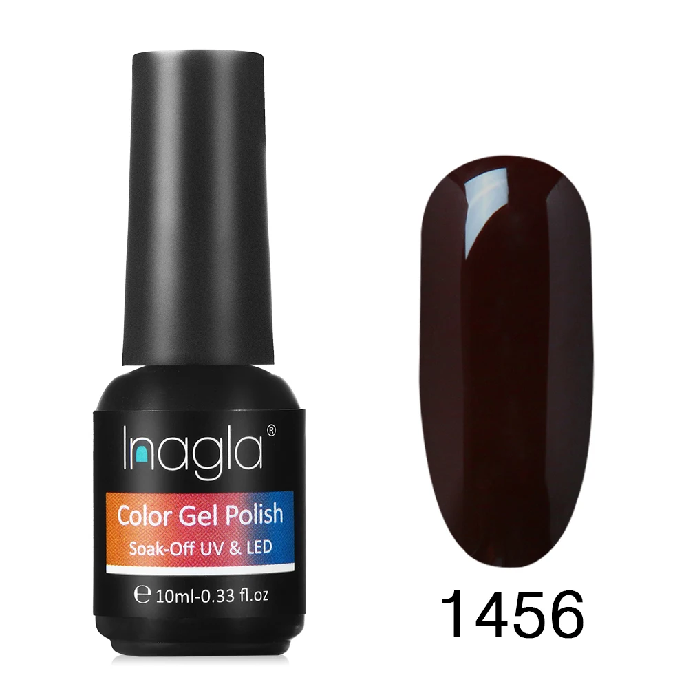 Inagla дизайн ногтей 10 мл французский белый гель-краска Кристалл лак для нейл-арта замачиваемый классический чистый цвет УФ светодиодный Гель-лак для ногтей - Цвет: 1456