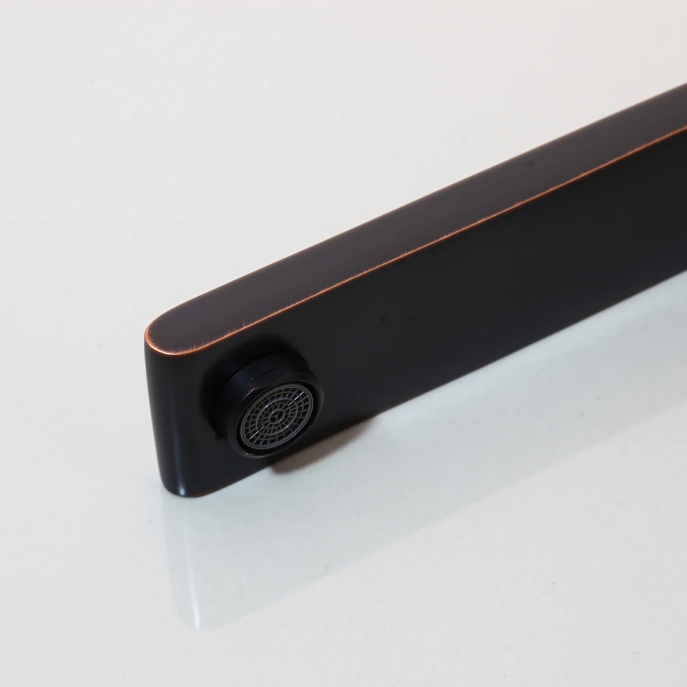 KEMAIDI جديد تصميم النفط مفروك الأسود البرونزي حمام صنبور 1 مقبض حوض الحمام سطح جبل بالوعة الغرور خلاط صنبور صنبور