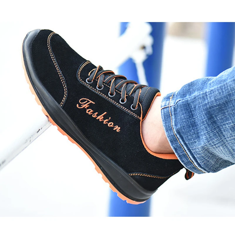 Botas de seguridad de trabajo con puntera de acero para hombres, zapatos de seguridad a prueba de perforaciones, zapatos de trabajo transpirables para hombre - 4