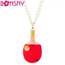 Bonsny акриловые Настольный теннис мяч кулон ожерелье с цепочкой, чокер летние украшения хипстера для женщин девочек подростков вечерние подарки