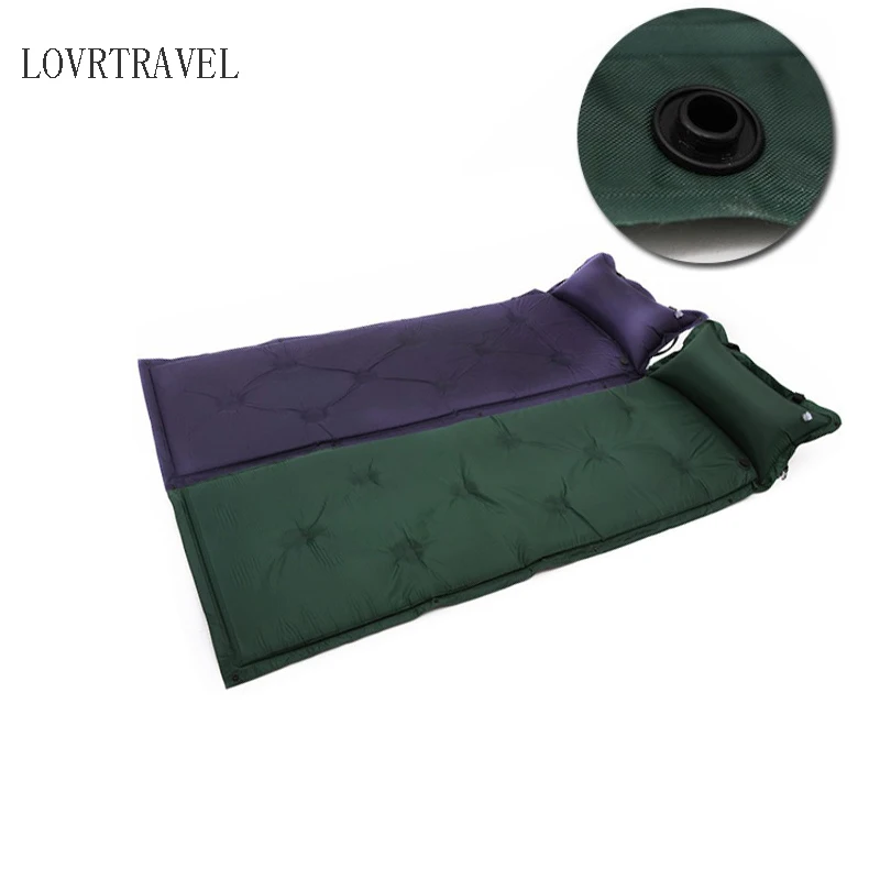 buy outdoor automatic inflatable cushion pad outdoor tent camping mats Can be spliced single double Lunch break pad bed mattress rug