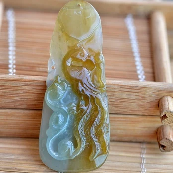 

Exquisite natural jade phoenix pendant e139#