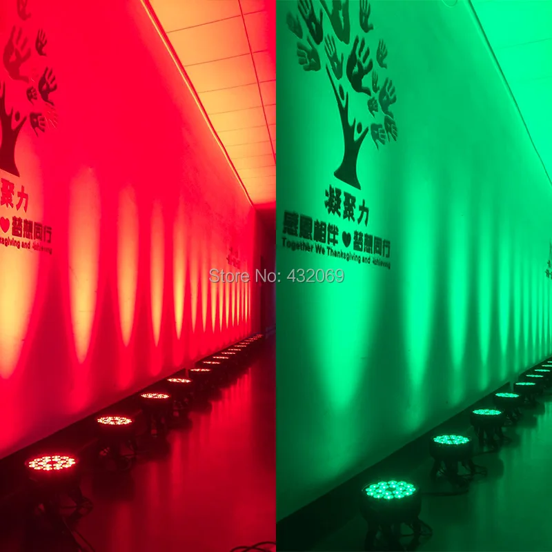 Luzes de Discoteca New Chegou 18 10 w Rgbw 4in1 Slim Led Par Luz Par Plana Levou dj Estágio Profissional Equipamentos 13 LED Par Luz Par Plana Levou Luzes