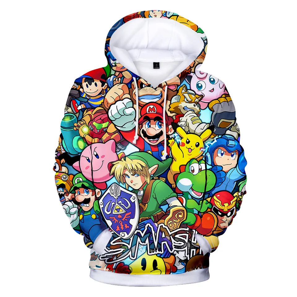  Print Hoodies Kawaii 3D Tracksuit Sweatshirts Mario Hot Sale Long Sleeve Women Clothes 2018 Kpop To