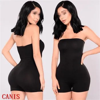 

Elegant Sexy Jumpsuits Women off the shoulder Solid Jumpsuit Loose Trousers Short Pants Rompers Holiday Leotard Overalls
