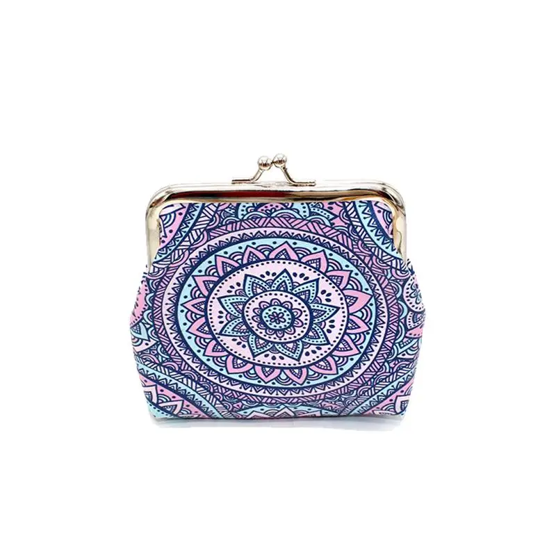 

Fashion Retro Women Coin Purse Ethnic Style Geometric Mini Clasp Closure Wallet Coin Pouch Creative Pattern Bags Dropshipping