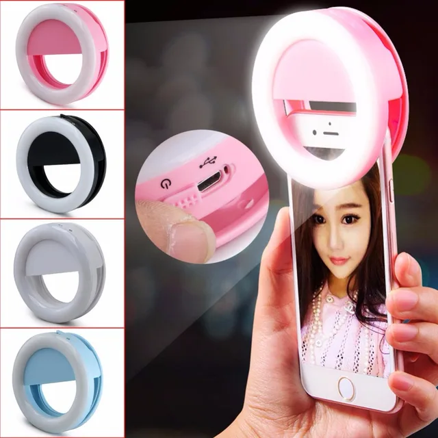 Rechargeable Portable 36 LED Clip Makeup Selfie Ring Flash Light