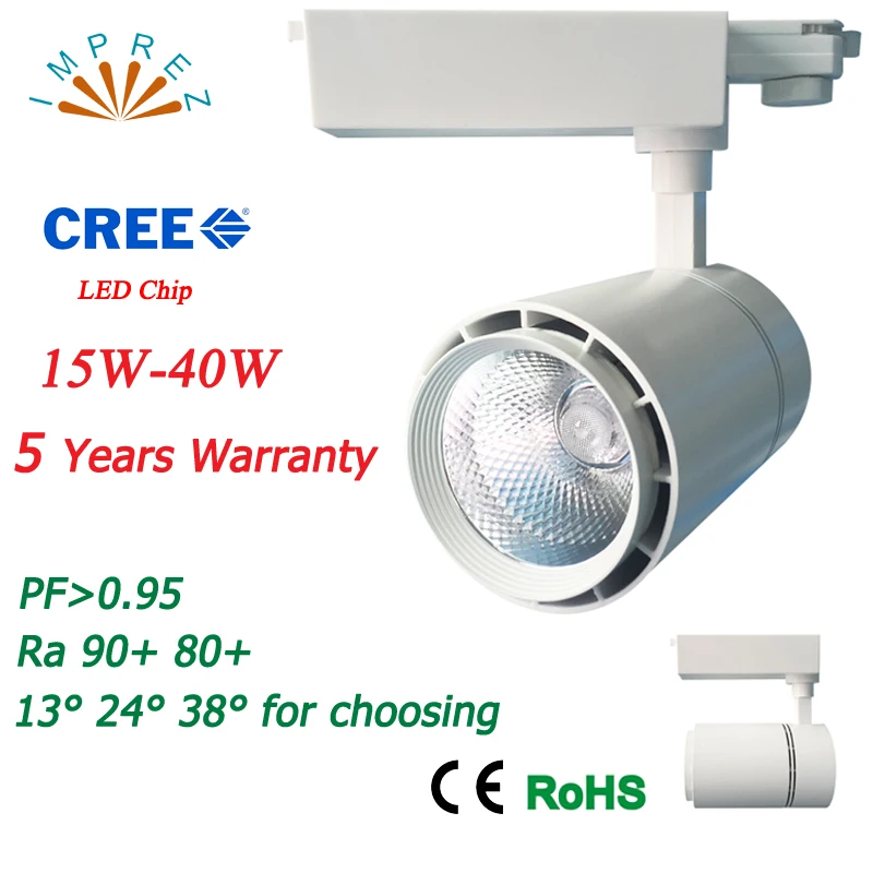 

30W led track rail light with black/white shell For Kitchen Fixed Clothing Shoes Shops Stores Track Lighting 3years warranty