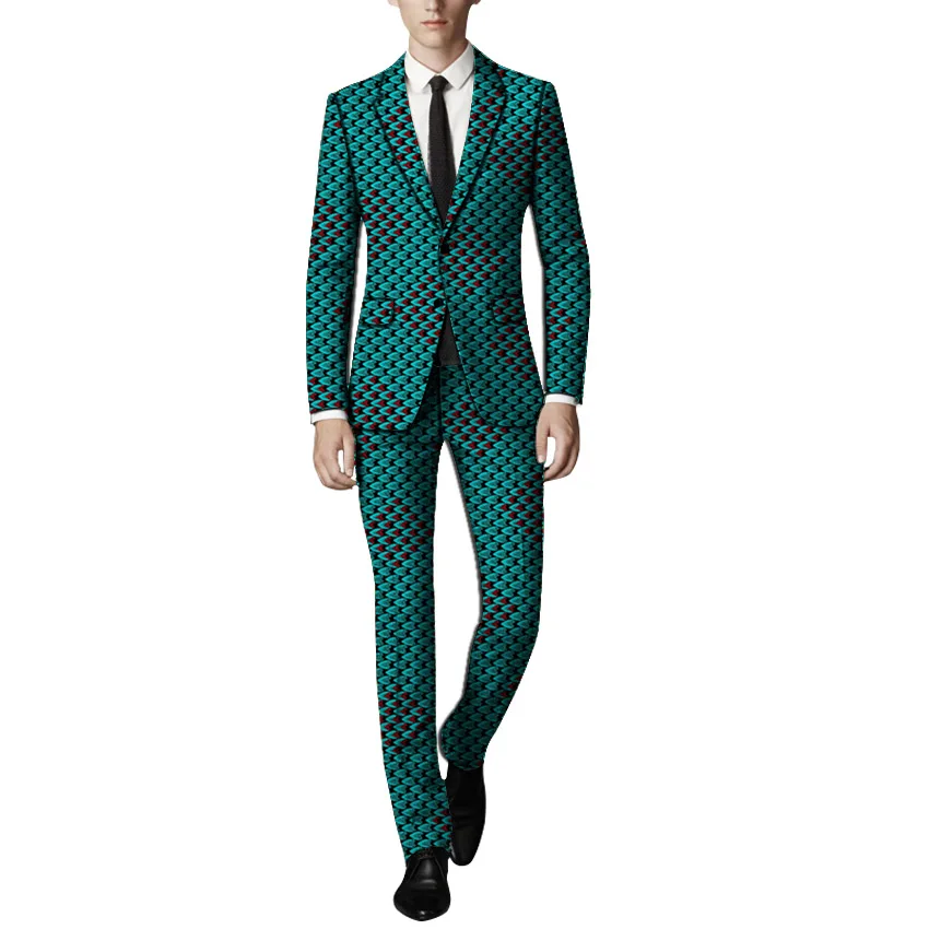 

New Arrivals fashion African clothes men's suits man printed pant suits for wedding nigerian formal traditional dashiki clothing