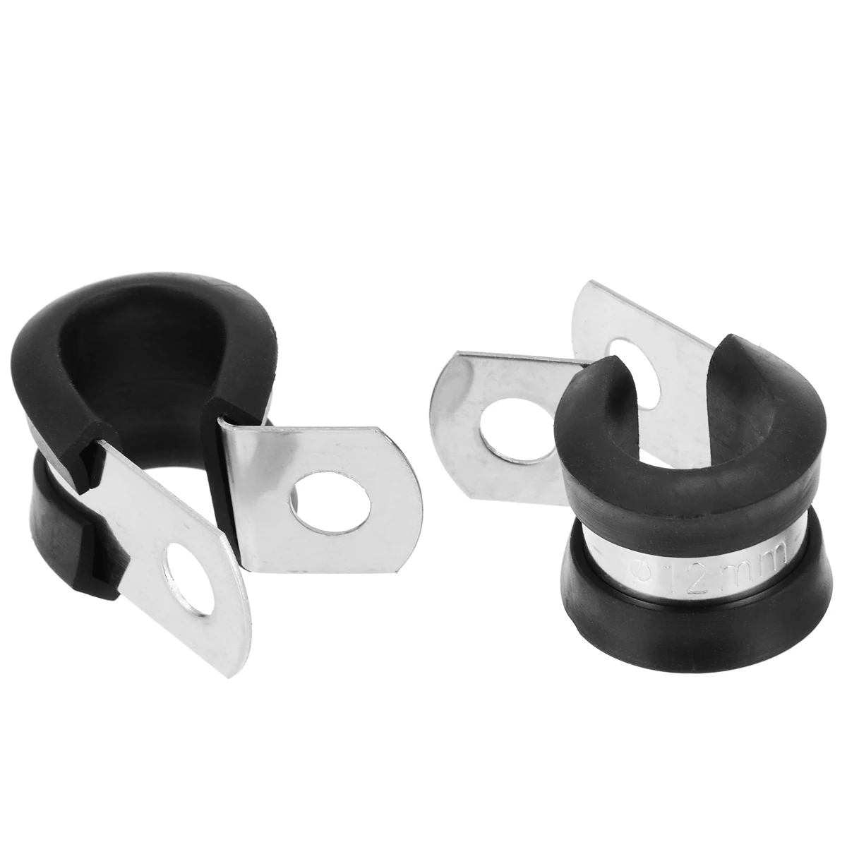 10Pcs 13mm P Clips Rubber Coated Stainless Steel Clamp Tube Pipe Cable Mounting Bracket Clips Fastener