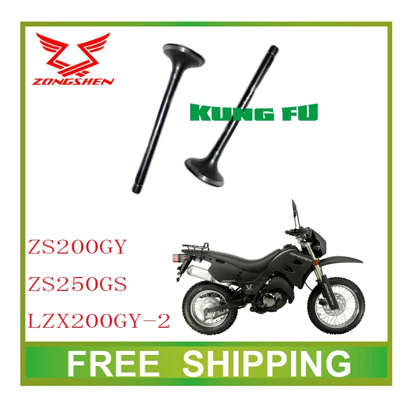 

zongshen 200cc zs200gy lzx200gy-2 zs250gs engine valve inlet outlet motorcycle accessories free shipping