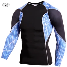 Новейшие мужские колготки телесного цвета с длинными рукавами рубашки для бега обтягивающие майки Рашгард Кроссфит тренировки Фитнес Спортивная одежда