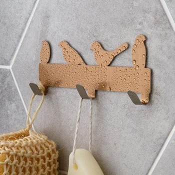

Home Stainless Steel Viscose Hook Wall Hung Kitchen Door Rear Hanger Bathroom Wall Hook No Trace Strong Hook key hanger