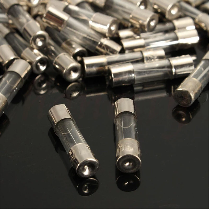 100Pcs/Set Quick Blow Glass Tube Fuse Assorted Kits 5x20mm Fast-blow Glass Fuses Electrical Equipment Fuse