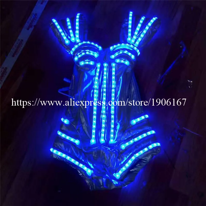 Colorful Led Luminous Sexy Lady DS Party Evening Dress Flashing Light Up Ballroom Costume Dance Wear