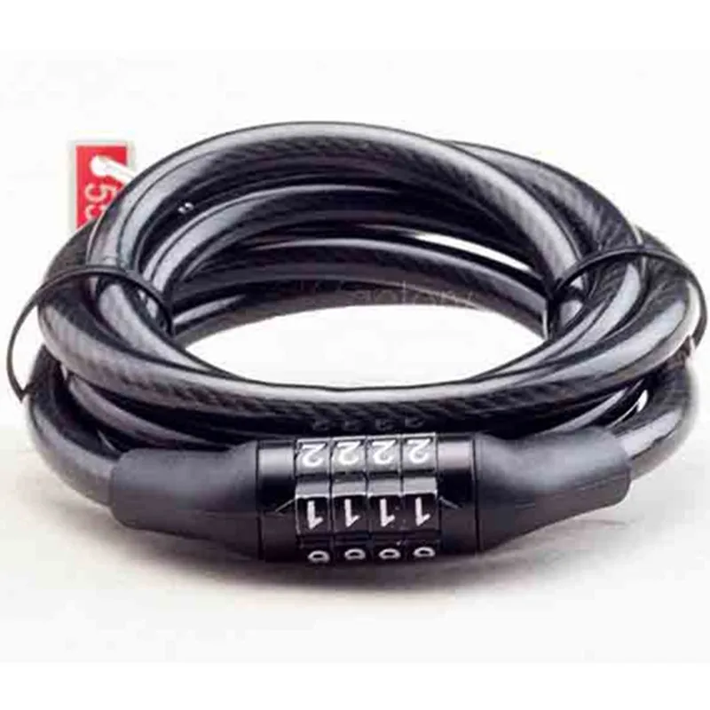 

Mountain Bike Lock Anti-theft Lock Flying Steel Lock 4-digit Code Lock Black
