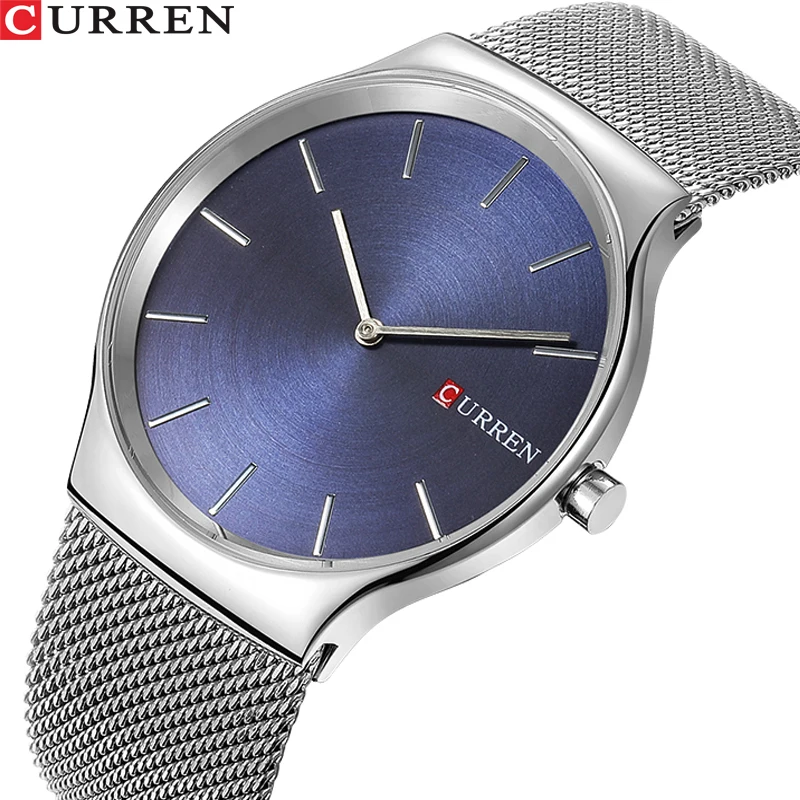 Relogio Masculino CURREN Роскошные брендовые модные простые деловые мужские часы полностью