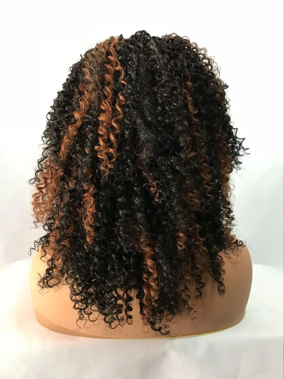 StrongBeauty синтетический парик фронта шнурка натуральный парик из черных кудрявых волос термостойкие волокна волос - Цвет: 2-30
