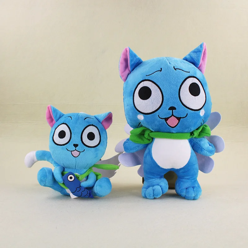 18 29 cm Anime Cartoon Fairy Tail Habib Happy Blue Cat Cute Plush Toy Stuffed Doll