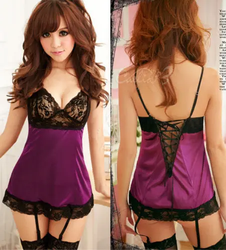 Hot-Women-039-s-Lace--Dress-Nightwear-G-string-Underwear-Babydoll-Sleepwear
