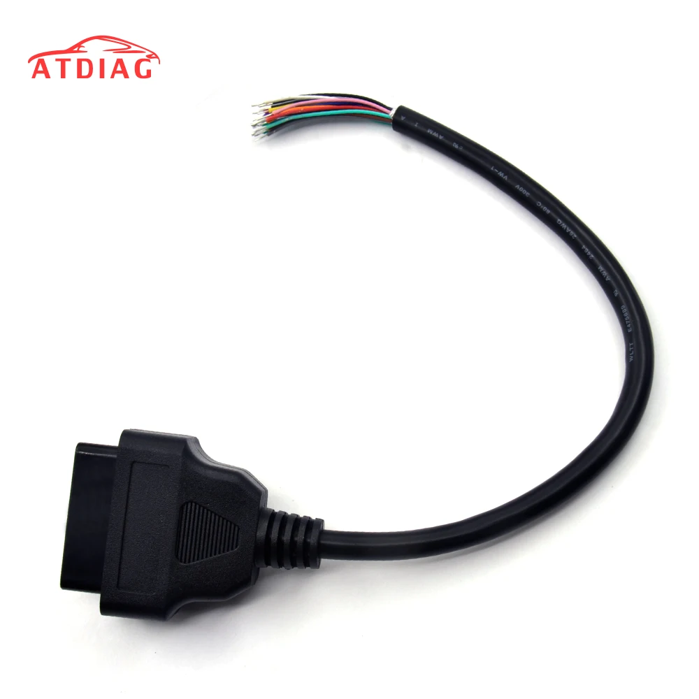 

OBD2 16Pin Male Plug Connector For ELM327 Extension Adapter OBD Cable OBDII EOBD ODB2 16 Pin OBD 2 Adaptor Opening Female Cable