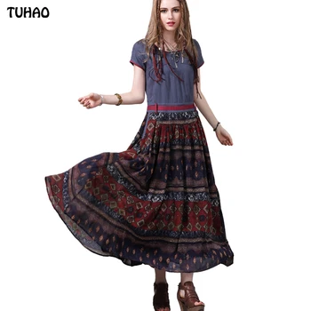 

Fashion Women's Bohemian Dress Print Chiffon Patchwork National Wind Pockets Short Sleeve Summer Dresses For Ladies #170533