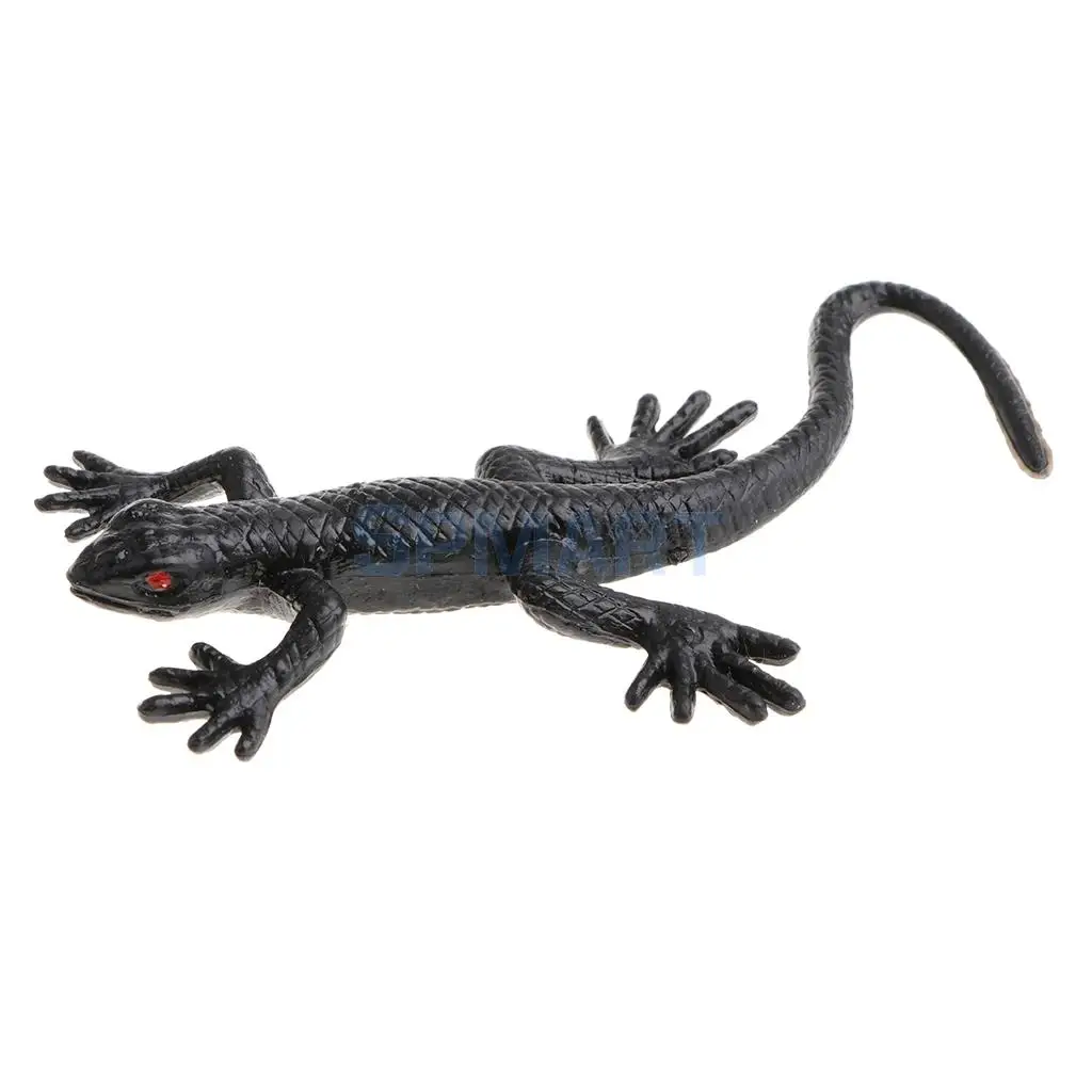 10x Rubber Animal Gecko Model Educational Toy Party Bag Fillers Halloween Prop Children Kids Toys Home Decor Gray