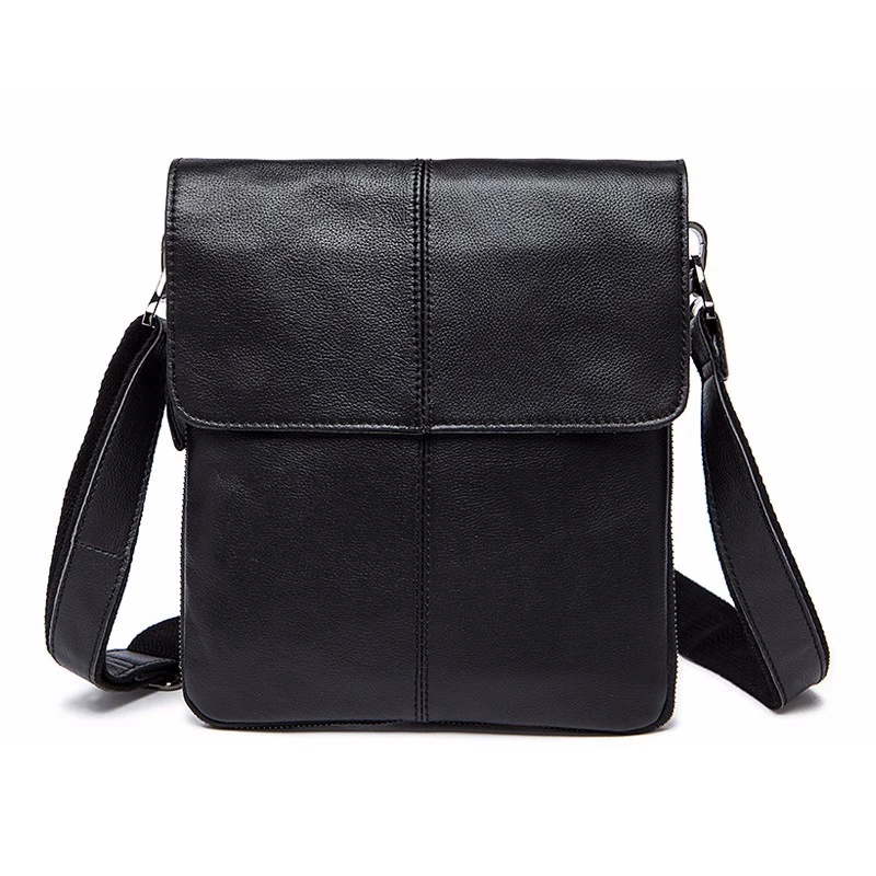 

MVA Men'S Casual Leather Messenger Bag Shoulder Small Tote Bag 8006