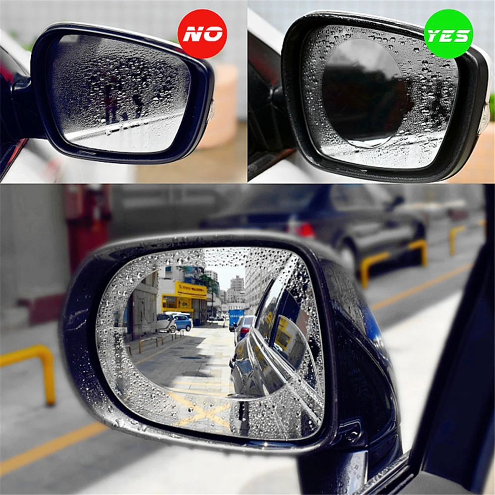 2Pcs/Set Rainproof Anti-Fog Car Rearview Mirror Film Nano Rain Shield Replacement Window Clear Protection Nano Safety Drive