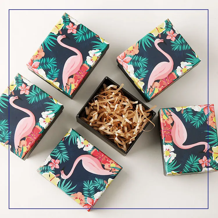 High Quality 1 piece Flamingo Jewelry Candy Box Cookies Packing Boxes