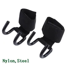 Unisex Adjustable Strong Steel Hook Grips Straps Weight Lifting Strength Training Gym Fitness Black Wrist Support Lift Straps