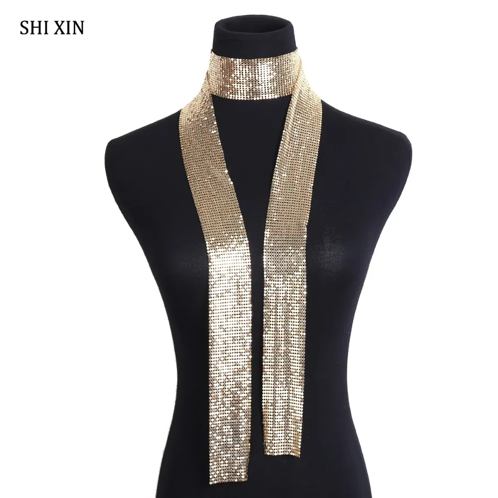 ShiXin преувеличенное очарование длинный шарф с пайетками колье ожерелье для женщин Бохо Роскошные элегантные сексуальные женские модные ювелирные изделия женские подарки