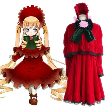 

Shin ku Lolita Dress Costume Anime Rozen Maiden Reiner Rubin Cosplay Costume Red Lolita Adult Women Halloween Rozen Maiden Suit