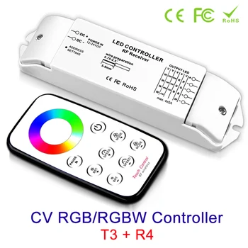 

NEW RGB/RGBW controller led strip Ribbon Receiver T3+R4 Output Current Max 5Ax4CH DC 12v 24V & RF Wireless touch Panel Remote