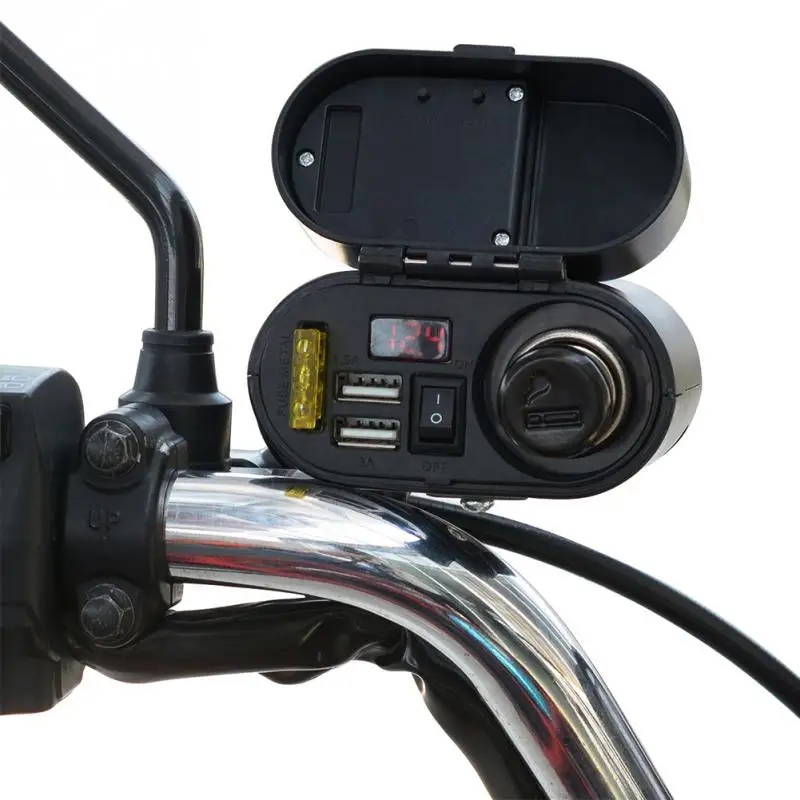 

New Socket Kit Motorcycle Supplies Waterproof Cigarette Lighter Charger USB