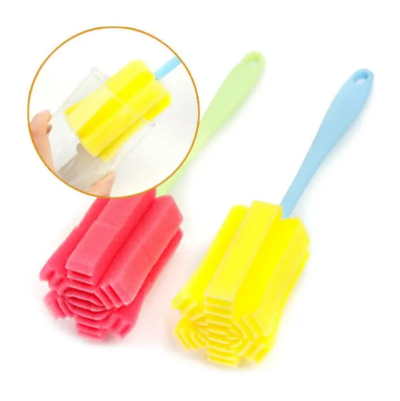 

Free Shipping Novel Kitchen Cleaning Tool Flower Shape Sponge Brush For Glass Bottle Glass Cup Mug LX1856