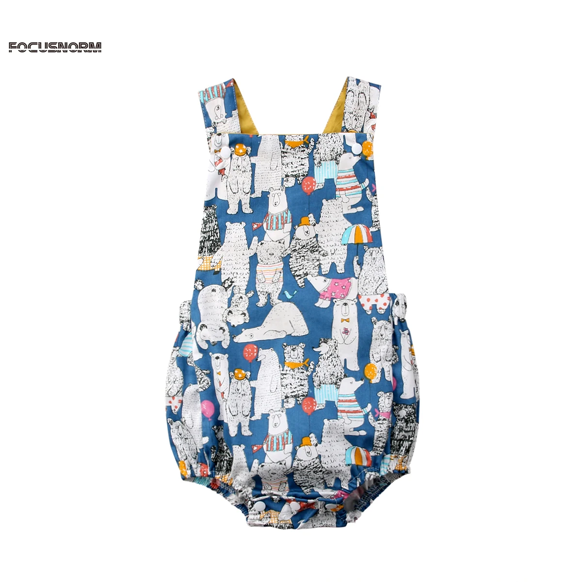 

2018 Cute Toddler Baby Girl Bear Printing Bodysuit Infant Summer Sleeveless Jumpsuit Kids Cotton Animal Novelty Bodysuits 0-18M