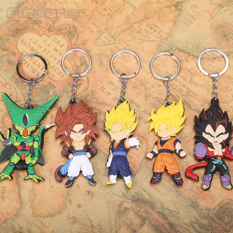 

Anime Cartoon Dragon Ball Z Son Goku Vegeta PVC Figure Keychains Pendants Toys 5pcs/set